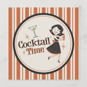 Convite do tempo do cocktail - listras