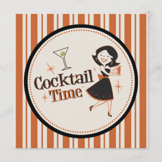 Convite do tempo do cocktail - listras