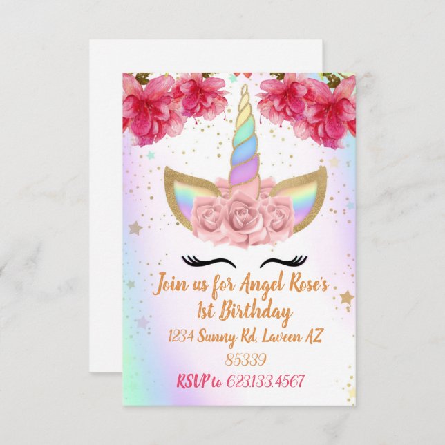 Convite do unicórnio (Frente/Verso)