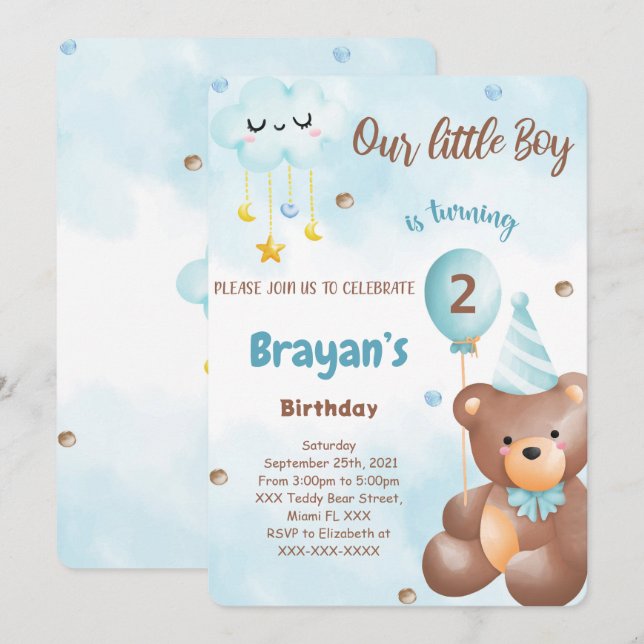 Convite do Ursinho (Frente/Verso)