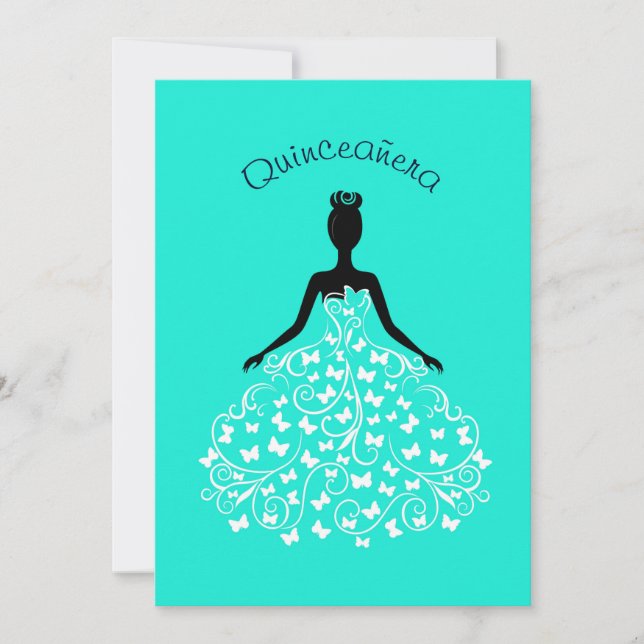 Convite do vestido de bola de Quinceanera da (Frente)