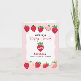 Convite dobrado ao primeiro aniversario Berry Swee