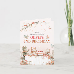 Convite dobrável da Festa das Flores com Gatos