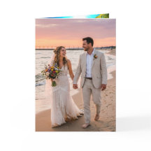 Convite Dobrável de Casamento Tropical Praia