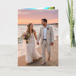 Convite Dobrável de Casamento Tropical Praia