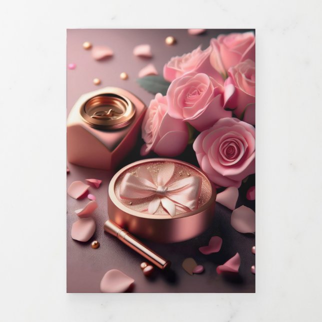 Convite dobrável trifold 13 x 18 cm (Cobrir)