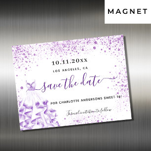 Convite Doce 16 imã salve a data violeta