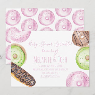 Convite Doce de Chuveiro de Bebê com Donut de Aqua