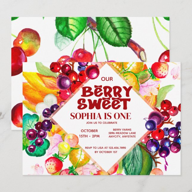 Convite Doce de Frutas (Frente/Verso)