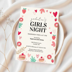 Convite Doce de Galentines Day com Donuts