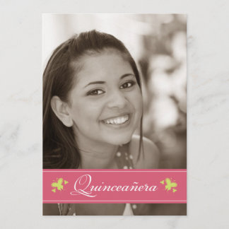 Convite doce de Quinceanera das borboletas
