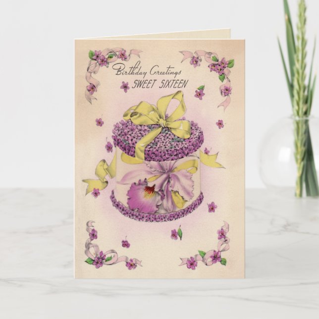 Convite Doce dezesseis do Corsage da orquídea (Frente)