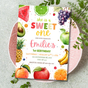 Convite Doce Fruta Aniversário de 1 Ano Festa de Verão Tro