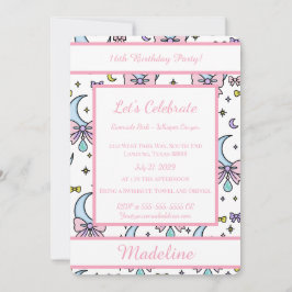 Convite Doce Rosa Personalizado de Aniversário