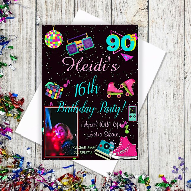 Convite dos anos 90, Foto de volta aos anos 90, (Criador carregado)