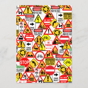 Convite dos sinais de tráfego - personalize