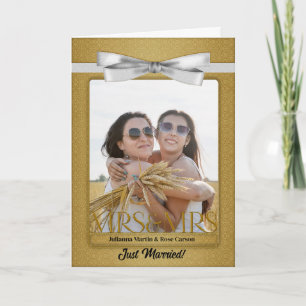 Convite Dourada Sra. e Sra. Lésbica Recepção de casamento