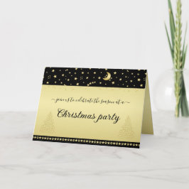 Convite Douradas estrelas brilhantes de Natal, patas em ou