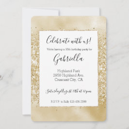 Convite Dourado à Brilhação Amarelo