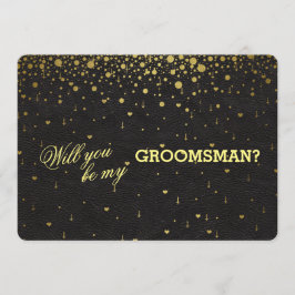 Convite Dourado Confetti Convite para PADRINHO DE 