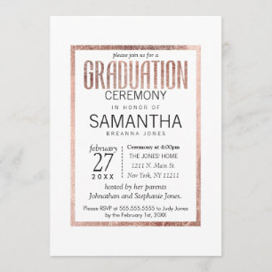 Convite Dourado cor-de-rosa da cerimónia de