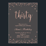 Convite Dourado cor-de-rosa do aniversário de 30<br><div class="desc">Convite Dourado cor-de-rosa do aniversário de 30 anos
Minimalista e doce,  isto convite cor-de-rosa do ouro surpreenderá seus convidados!</div>