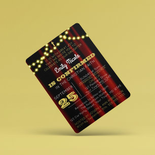Convite Dourado da confirmação das luzes de teat