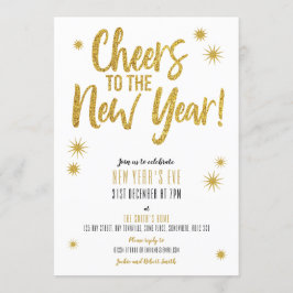 Convite Dourado de Ano Novo