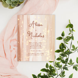 Convite Dourado de Casamento de Cores do Terracott