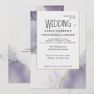 Convite Dourado de Casamento de Orçamento Dusty Pl