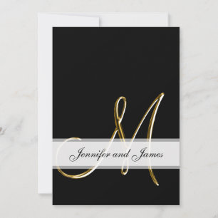 Convite Dourado de Casamento do Monograma