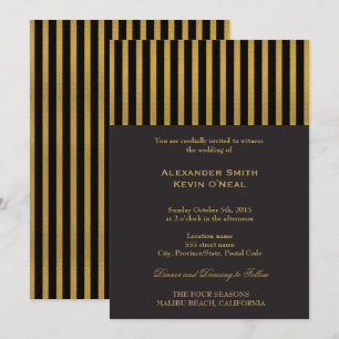 Convite Dourado de Casamento em Dois Gay