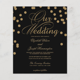 Convite Dourado de Confetti para Casamento de Conf
