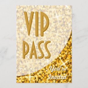 Convite "Dourado" de curva "VIP Pass"