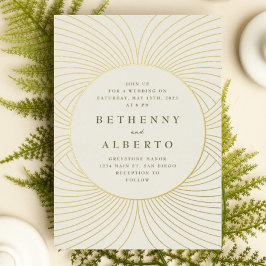 Convite Dourado de Foil de Casamento Bizantino