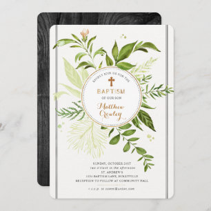 Convite Dourado do baptismo do círculo das