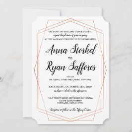 Convite Dourado Geométrico Simples