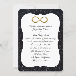 Convite Dourado Infinito De Casamento Com Largura 