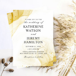 Convite Dourado Minimalista Moderno para Casamento