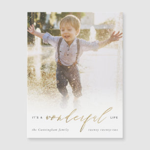 Convite Dourado Mínimo É um Natal maravilhoso