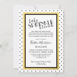Convite Dourado para borrifagem de bebê branco pre