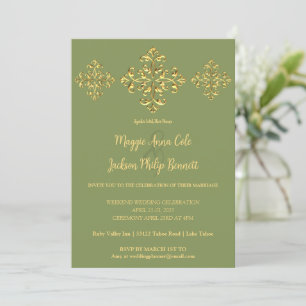 Convite Dourado para Casamento