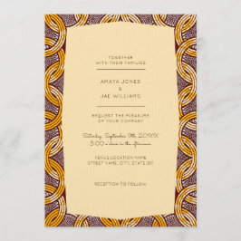 Convite Dourado para Casamento de Ankara Kitenge