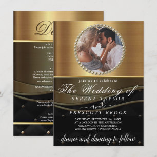 Convite Dourado para Casamento de Fotografias com