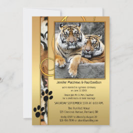 Convite Dourado para Casamento de Posto de Tigre B