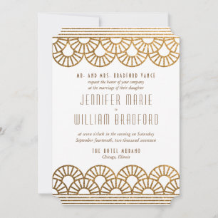 Convite Dourado para casamento do ventilador da Ar