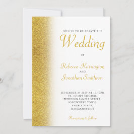 Convite Dourado para Casamento Elegante de Script 