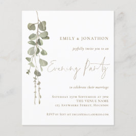 Convite Dourado para Casamento Eucalyptus