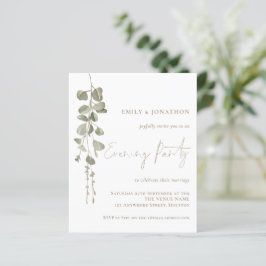 Convite Dourado para Casamento Eucalyptus