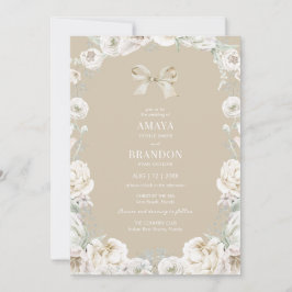 Convite Dourado para Casamento Floral do Arco Coqu